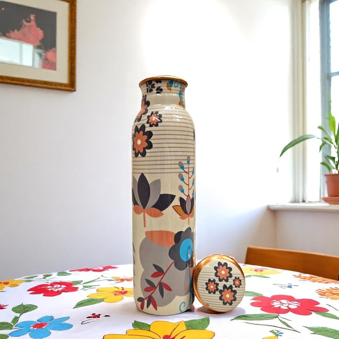 Buy Colorful Floral 100% Pure Copper Water Bottle – Pure Copper By Tamas