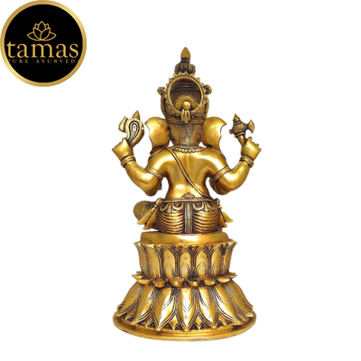 Tamas Brass Lord Mangalkari Ganesh Handcrafted Statue (Height 15 inches)