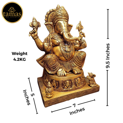 Tamas Brass Ganesh Statue (9.5 inches)