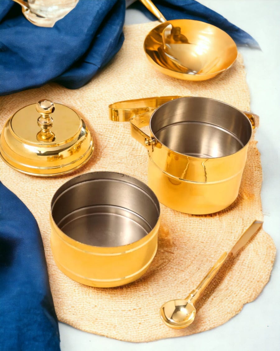Tamas Brass Tiffin / Lunch Box 2 Tier - Tamas: Luxury Indian Gifts