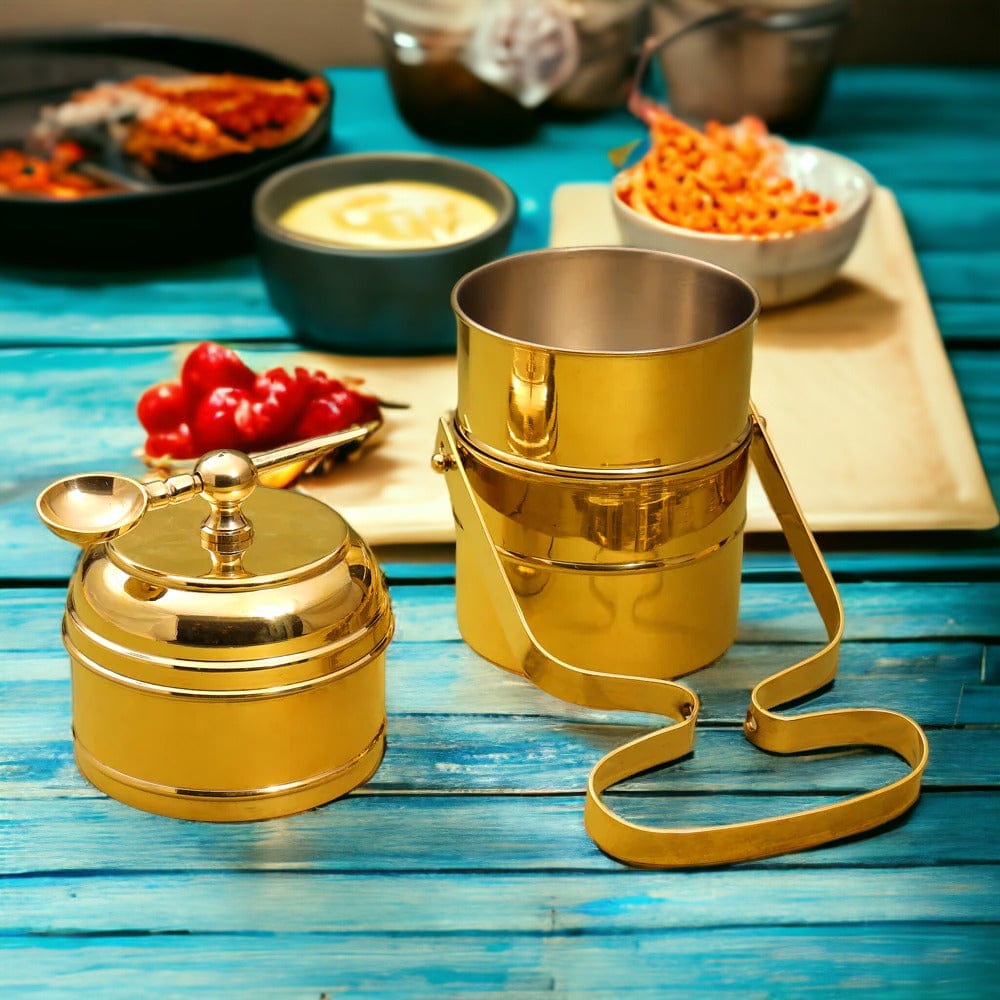 Tamas Brass Tiffin / Lunch Box 3 Tier - Tamas: Luxury Indian Gifts