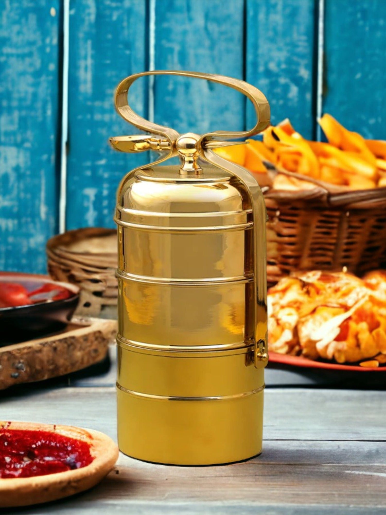 Tamas Brass Tiffin / Lunch Box 3 Tier - Tamas: Luxury Indian Gifts