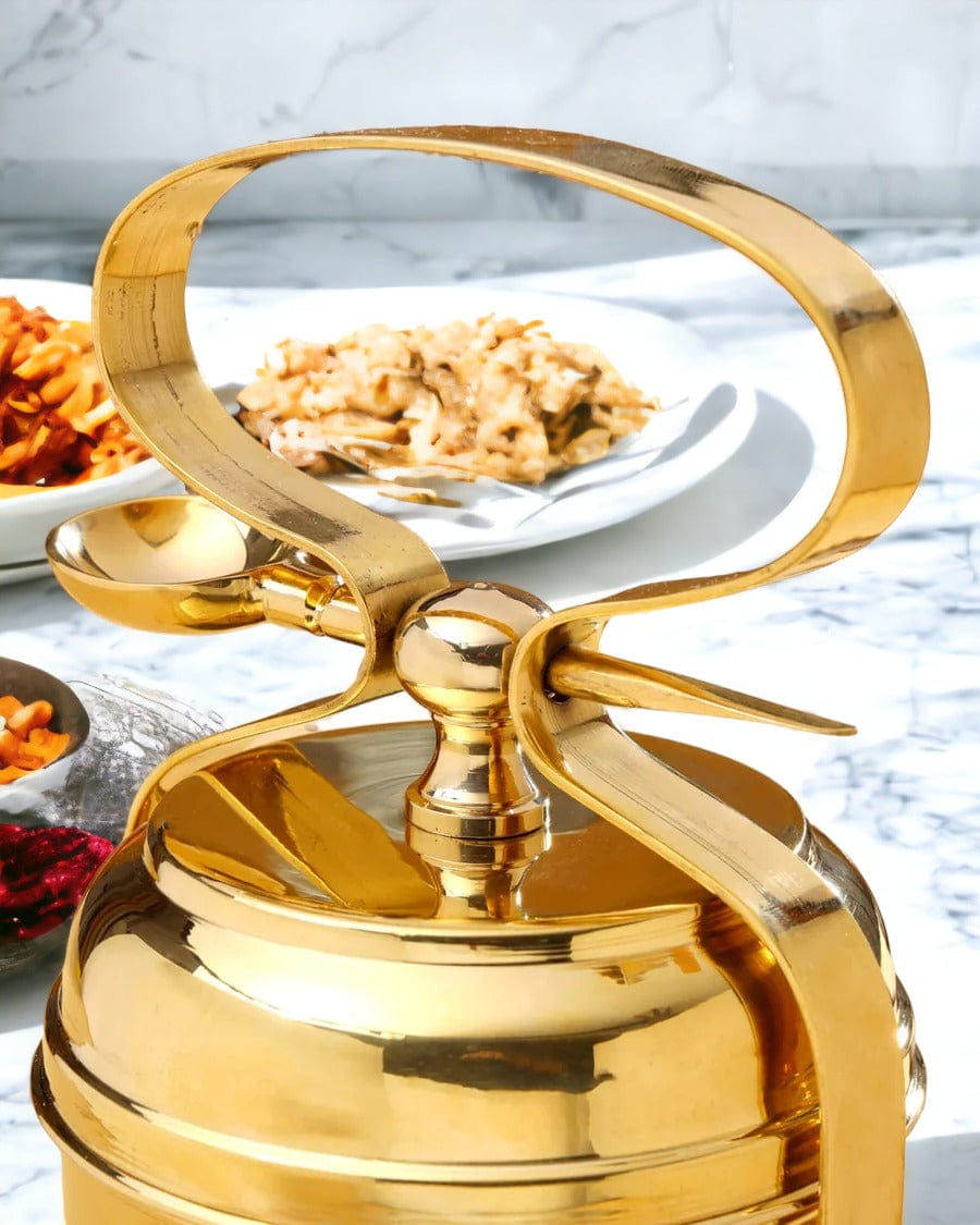 Tamas Brass Tiffin / Lunch Box 2 Tier - Tamas: Luxury Indian Gifts