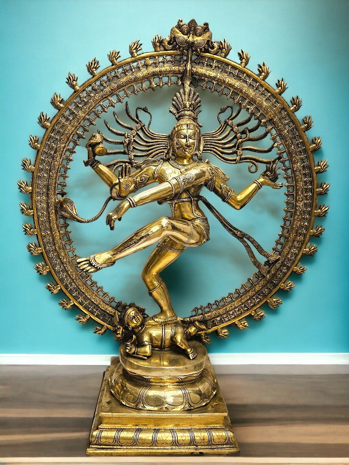 Tamas Superfine Brass Nataraj Dancing Shiva Statue (Height 36 Inches)