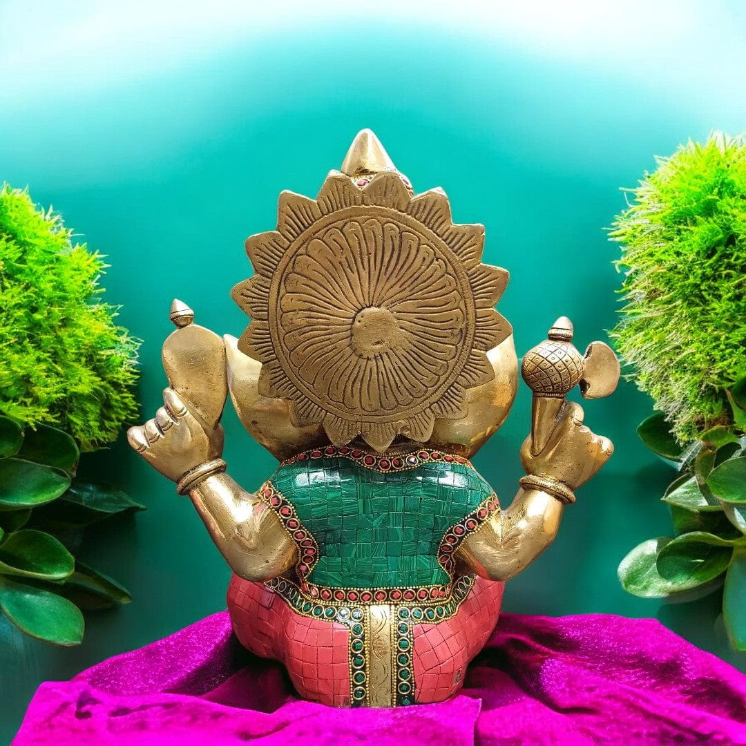 Tamas Brass Ganesh Stone (12 Inches) - Tamas: Luxury Indian Gifts