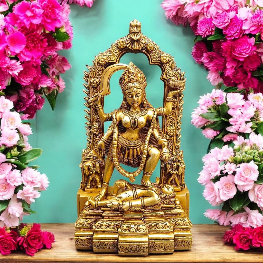Maa Kali - Maa Durga Idol by Tamas | 11" Golden Deity with Gift Box