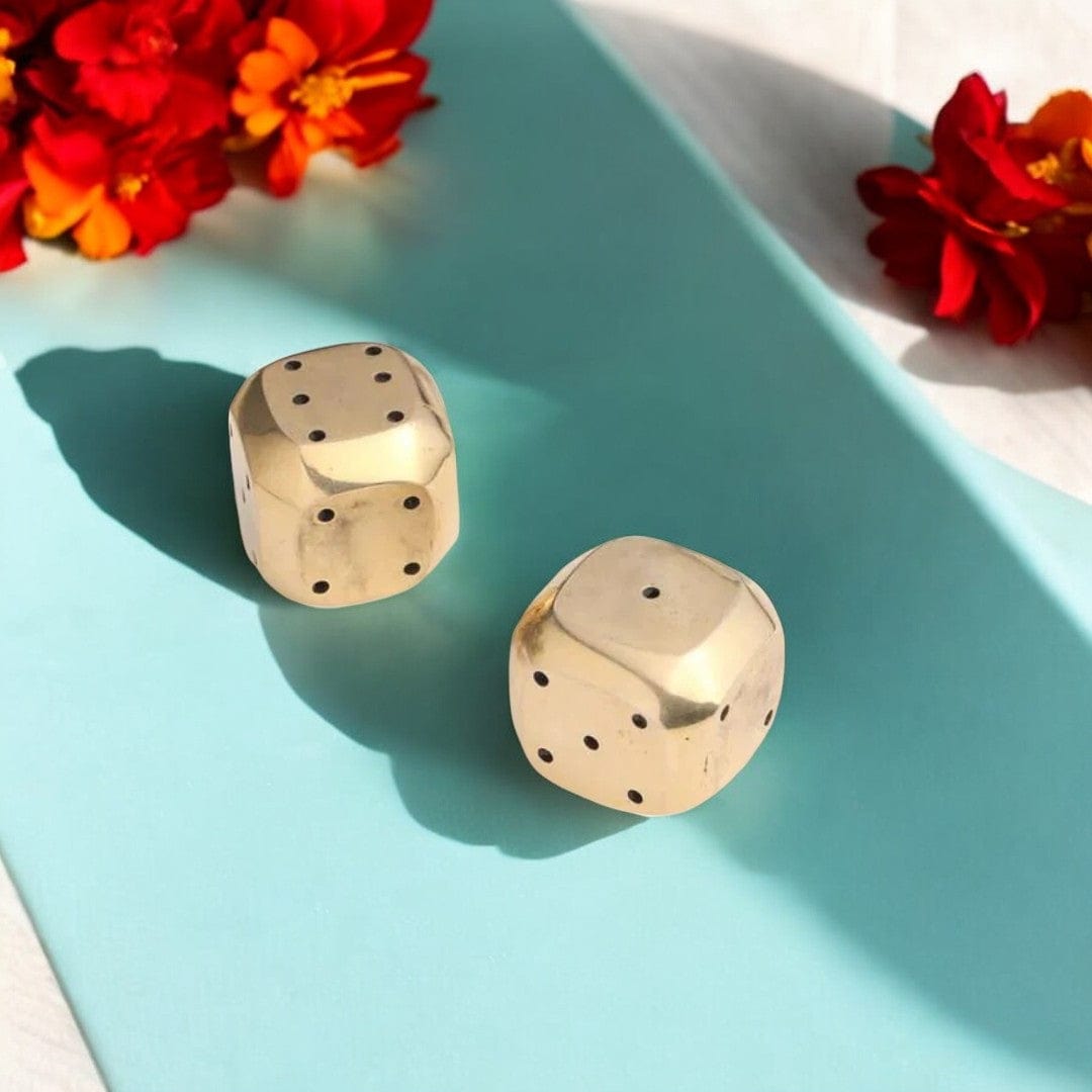 Enchanting Brass Dice Pair