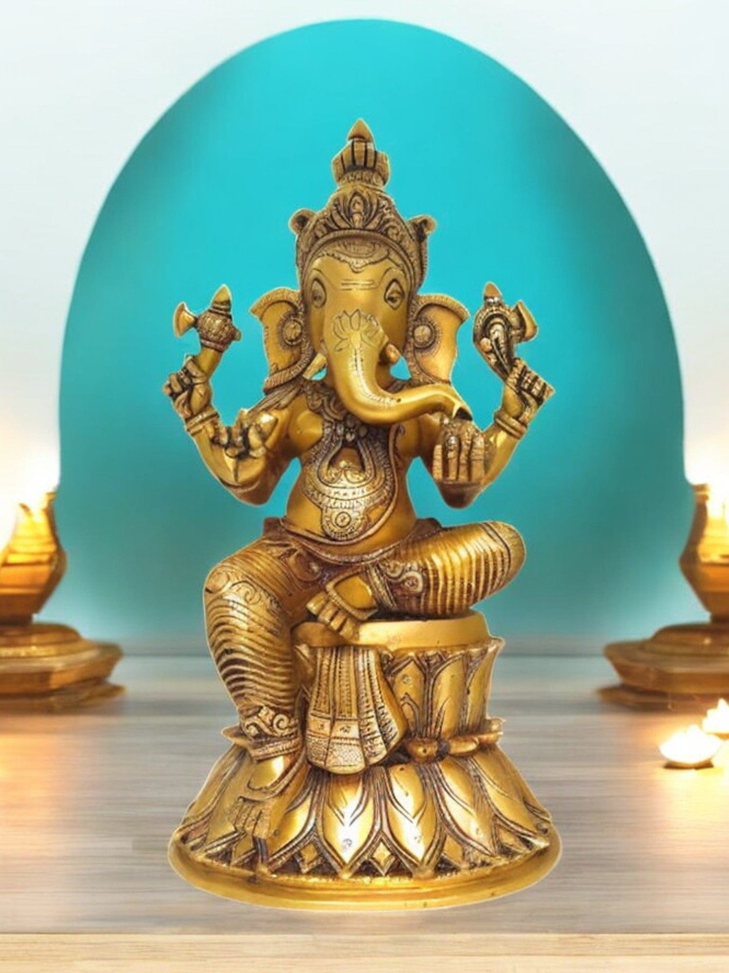 Brass Ganesha Statue 15 inch