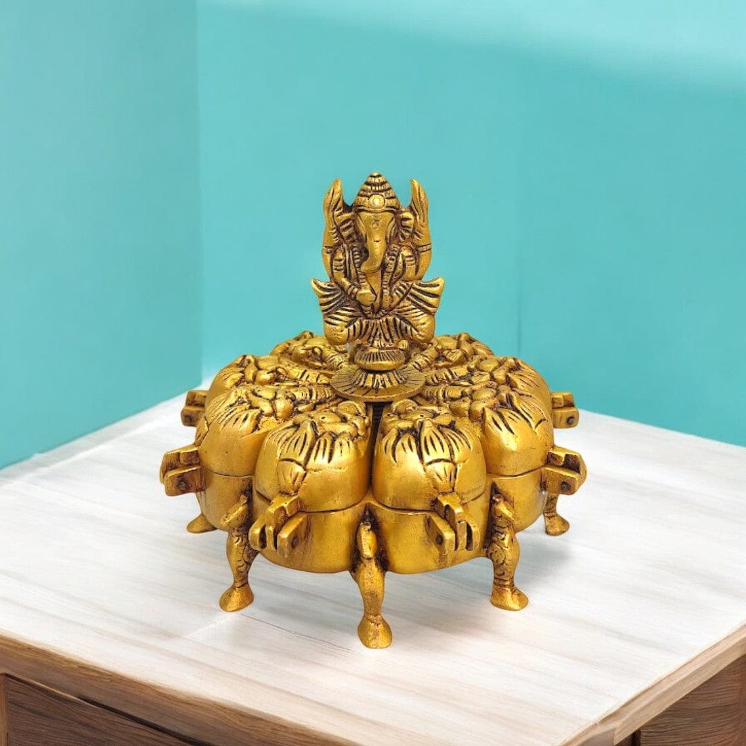 Handcrafted Brass Kumkum Box - Traditional D2C Accessory