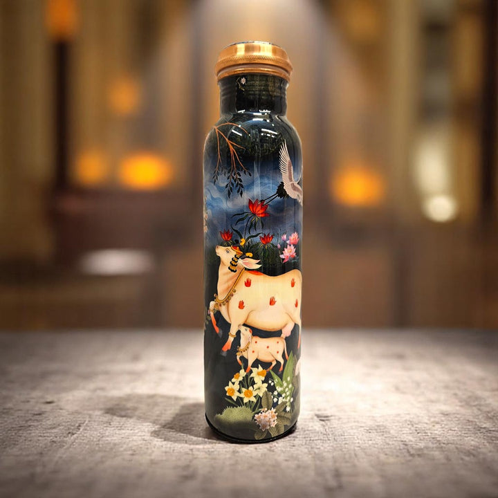 Buy Handcrafted Kamdhenu 100% Shuddh  Copper Water Bottle – Pure Copper
