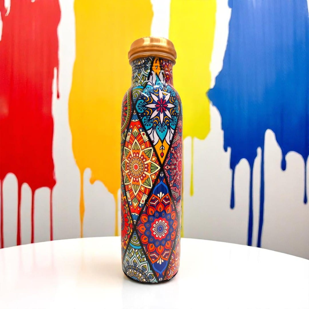 Buy  Mandala Design 100% Pure Copper Water Bottle – Pure Copper