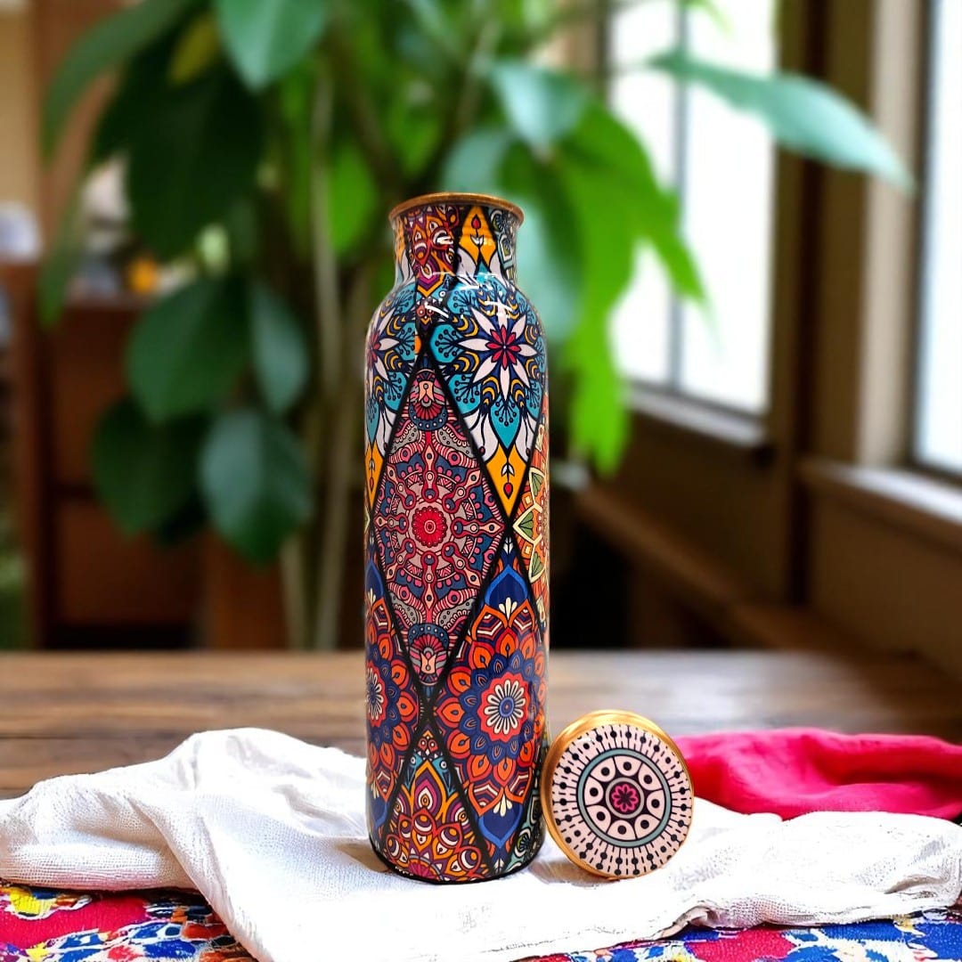 Buy  Mandala Design 100% Pure Copper Water Bottle – Pure Copper