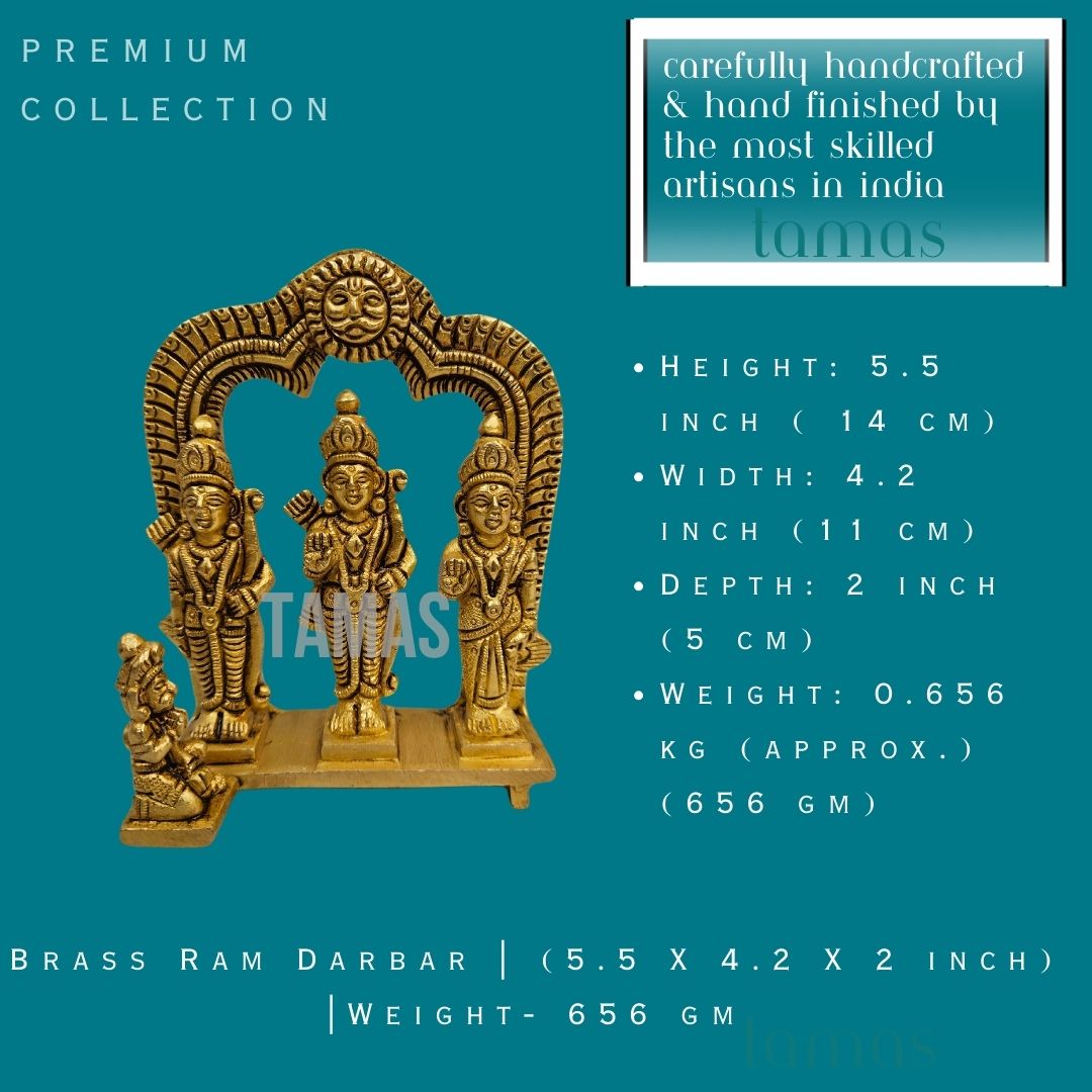 Brass Ram Darbar | (5.5 X 4.2 X 2 inch) |Weight- 656 gm