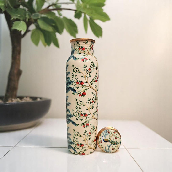 Buy Now Pichwai  Peacock Art Print  Shuddh Copper Water Bottle – 1000ml 