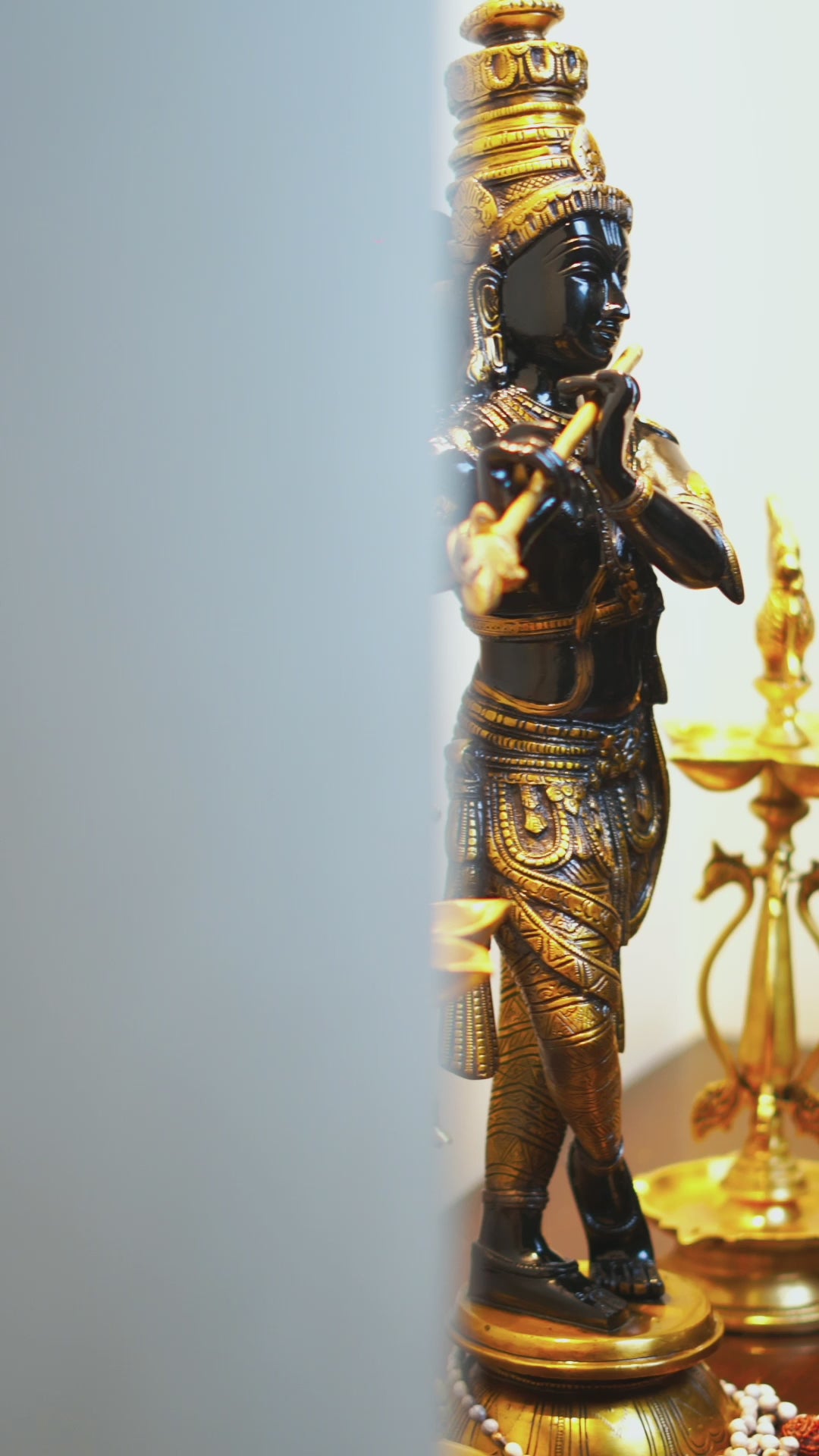 Tamas Brass Black Krishna Statue (26 Inch)