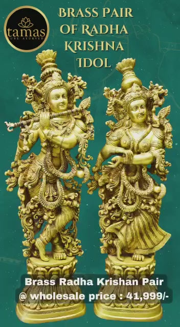 Tamas Brass Pair of Radha Krishna Idol (Height 29 Inch)