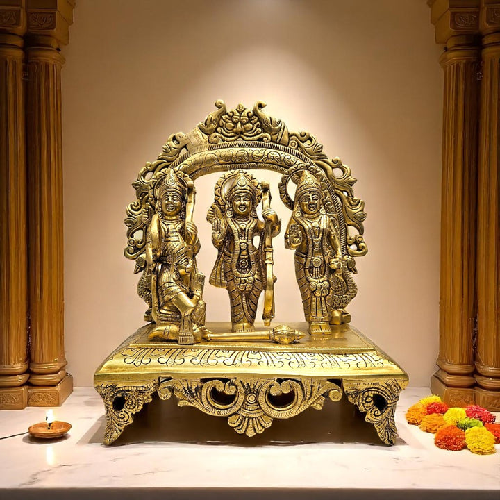 Brass Ram Darbar Murti by Tamas – Pure Shuddh Peetal Idol with Ram, Sita, Lakshman, Hanuman