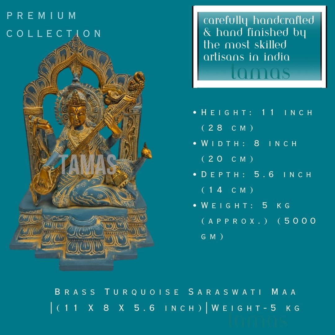 Brass Saraswati Idol