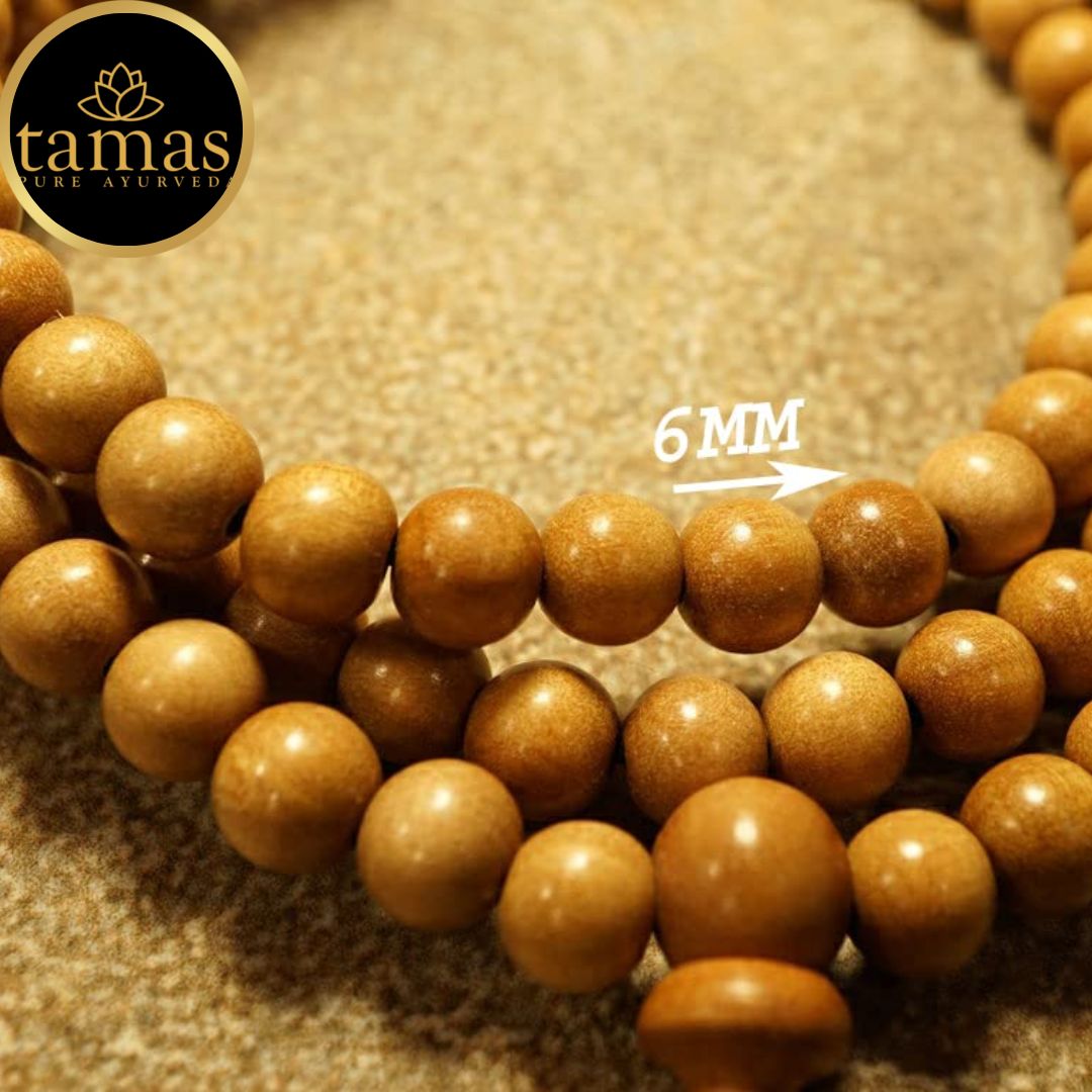 Tamas Original Sandalwood Mala, 108+1 Beads Rosary Chandan Japa mala f –  Tamas Pure Ayurveda