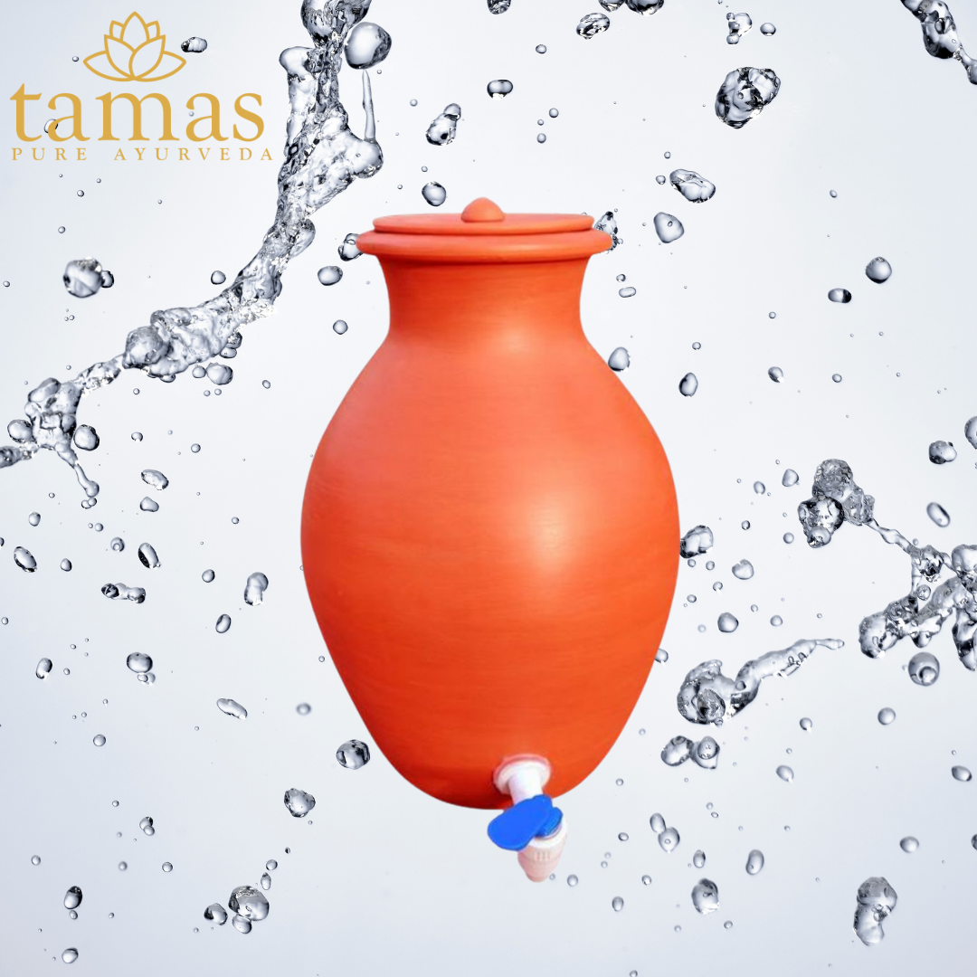 HANDMADE & ECO-FRIENDLY EARTHEN (CLAY/ TERRACOTTA) POT WITH CLAY LID AND TAP (5L)