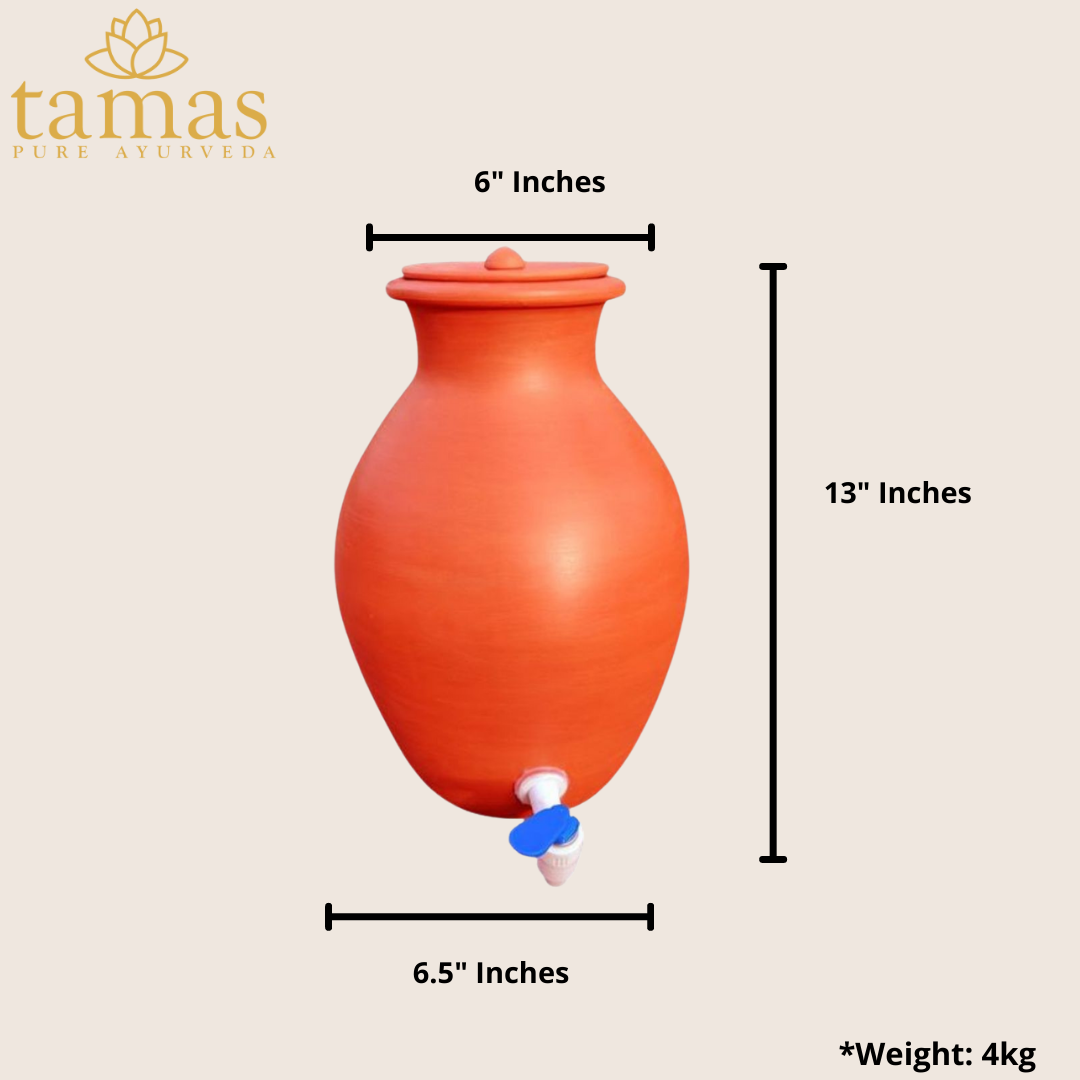 Handmade  (Clay/terracotta) Pot With Clay Lid and Tap