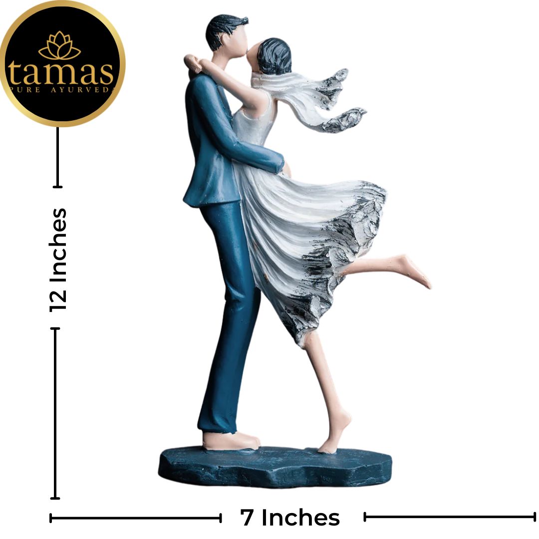Tamas Poly Resin Kissing Couple Figurine (L: 7 inches, W: 4 inches, H: 12 inches)