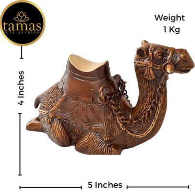 Tamas Brass MohanJodero Elegant Brown Finish Sitting Camel Sculpture (5 x 4 Inches, Brown) (Pack of 1)