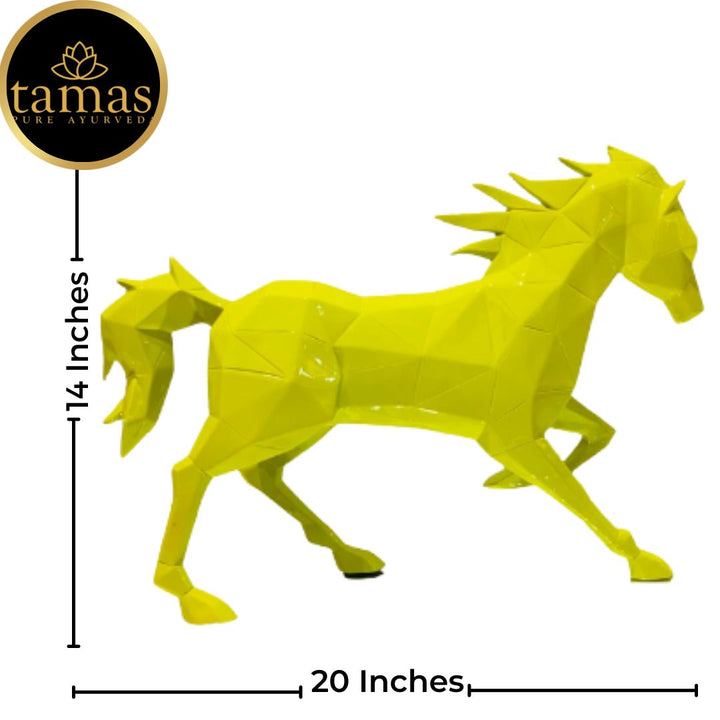 Tamas Poly Resin Running Hercules Horse Sculpture (L: 20 inches, W: 3 inches, H: 14 inches)