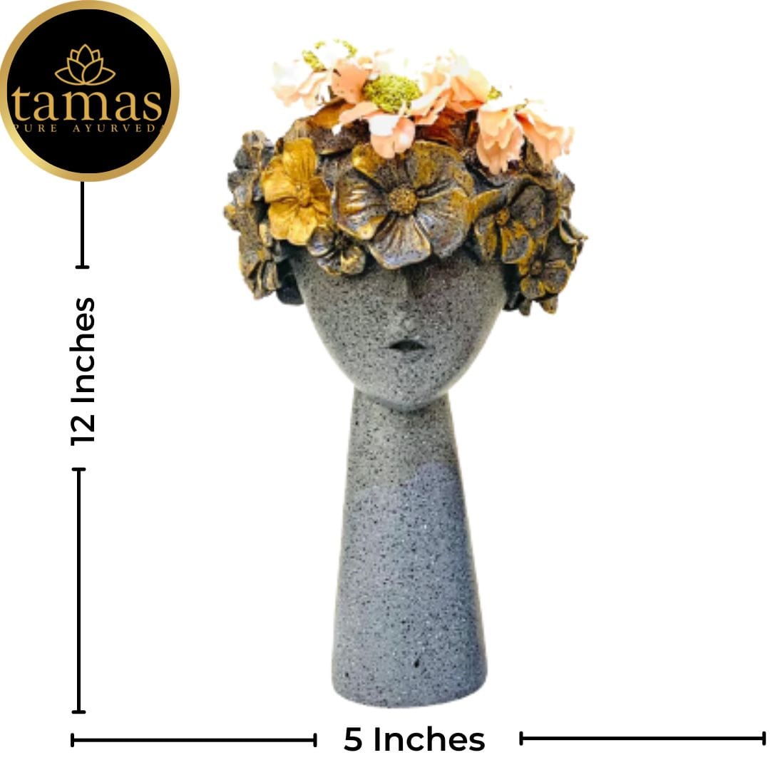 Tamas Poly Resin Adorable Tiara Vases (L: 5 inches, W: 5 inches, H: 12 inches / L: 6 inches, W: 5 inches, H: 5 inches) - Tamas: Luxury Indian Gifts