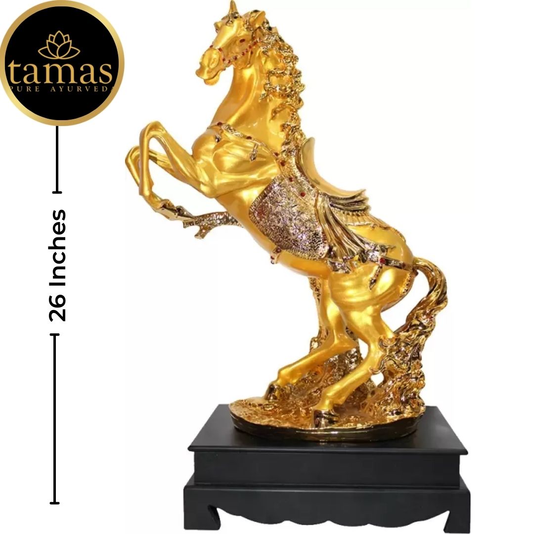 Gold Plated Antique Horse Statue