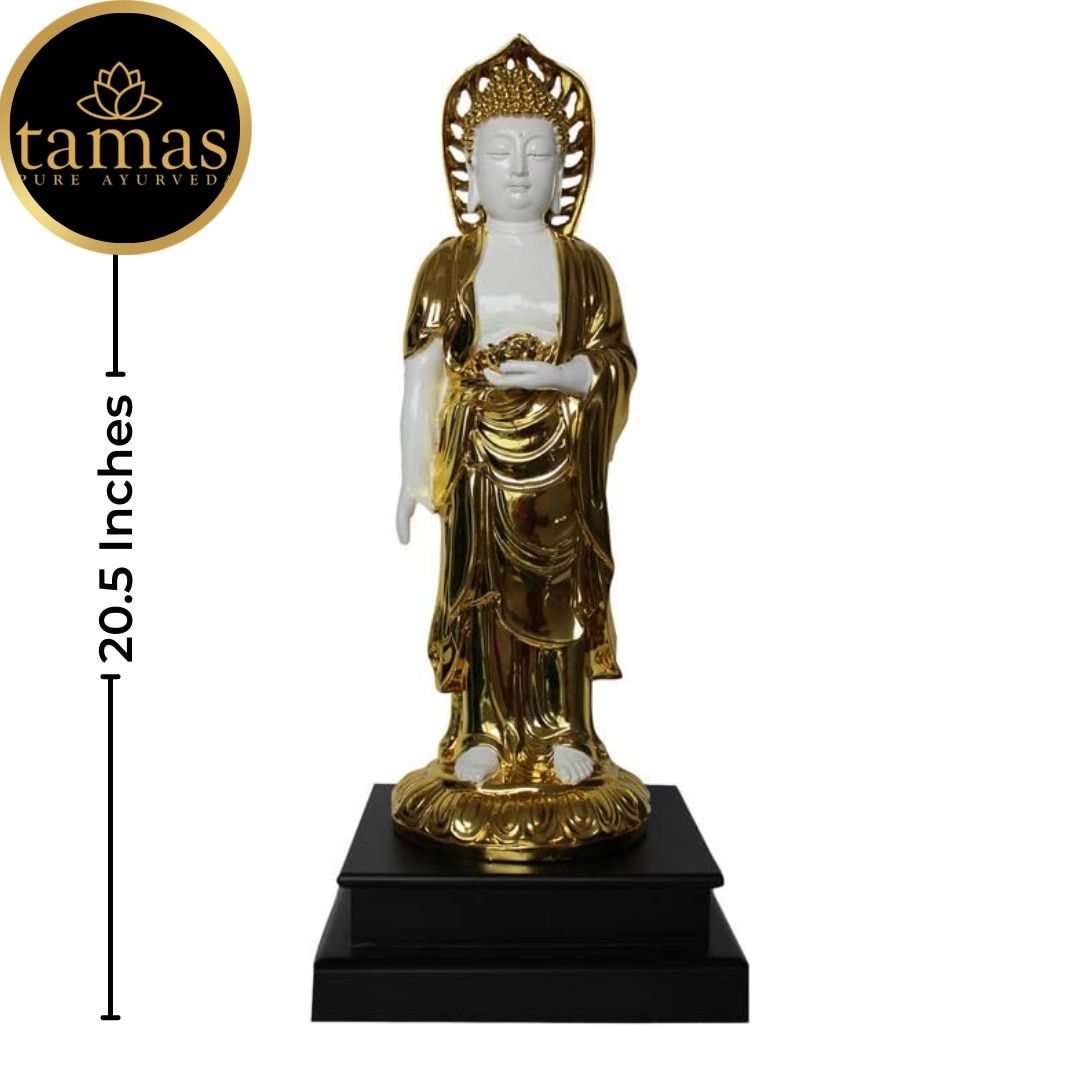 Gold Plated Standing Buddha Statue
