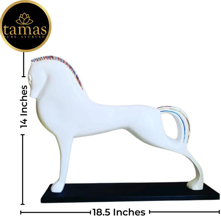Tamas Poly Resin Pfred Sculpture (L: 18.5 inches, W: 4.5 inches, H: 14 inches)