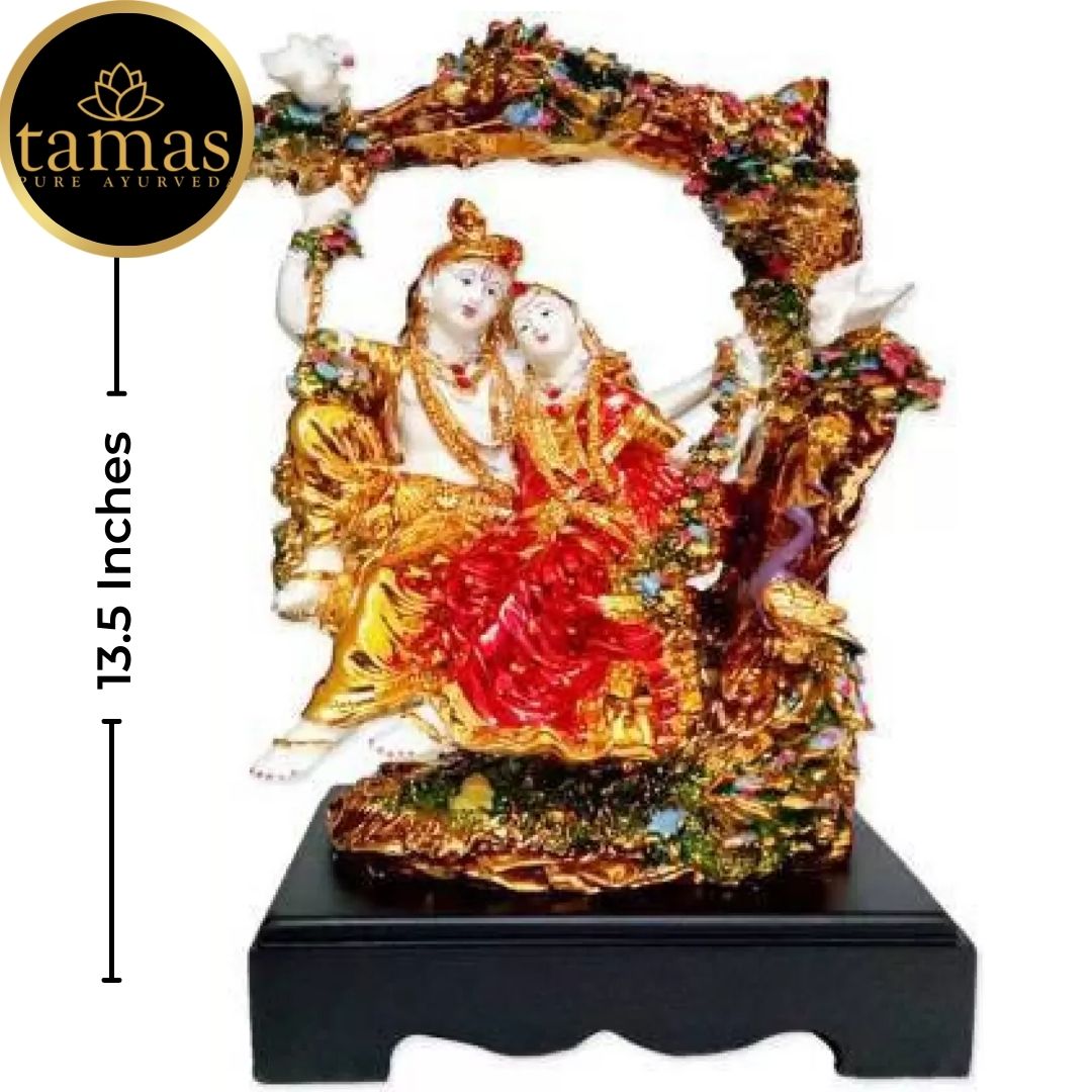 Gold Plated Iskon Radha Krishna Statue