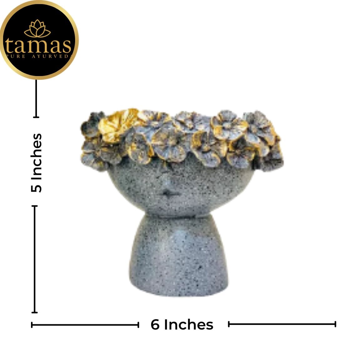 Tamas Poly Resin Adorable Tiara Vases (L: 5 inches, W: 5 inches, H: 12 inches / L: 6 inches, W: 5 inches, H: 5 inches) - Tamas: Luxury Indian Gifts