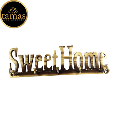 Tamas Brass Sweet Home Key Holder (6.5 x 2 Inches, Brown) (Pack of 1)