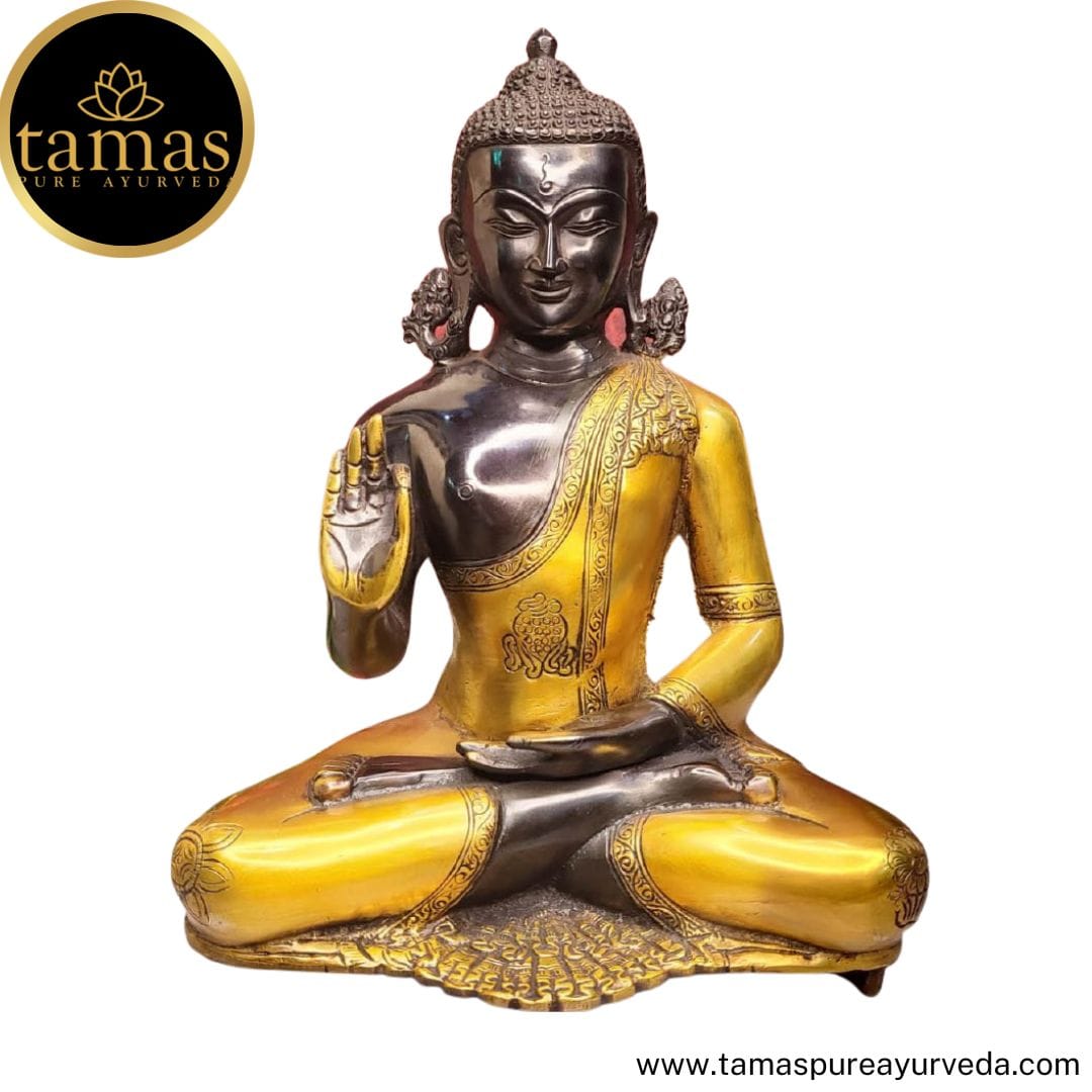 Brass  Buddha In Deep Meditation Statue  Idol