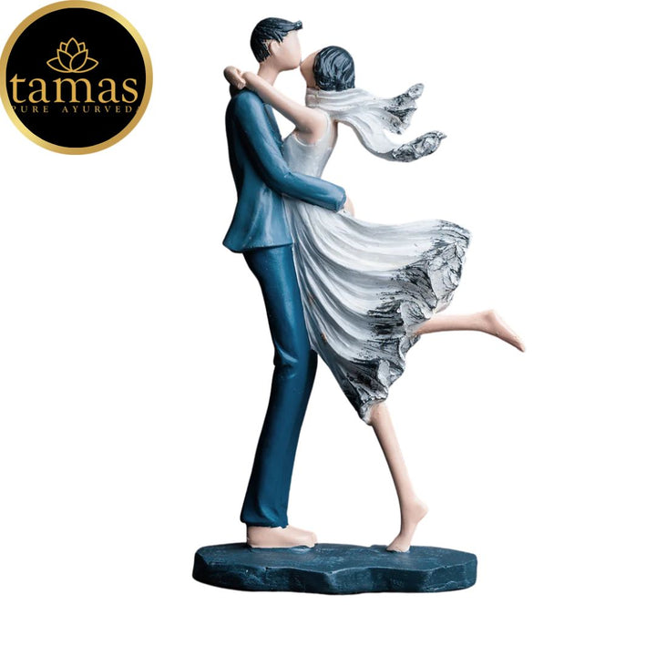 Tamas Poly Resin Kissing Couple Figurine (L: 7 inches, W: 4 inches, H: 12 inches)