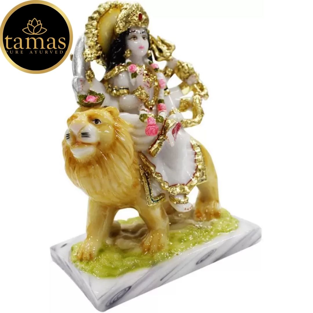 Gold Plated Mata Sherawali Statue