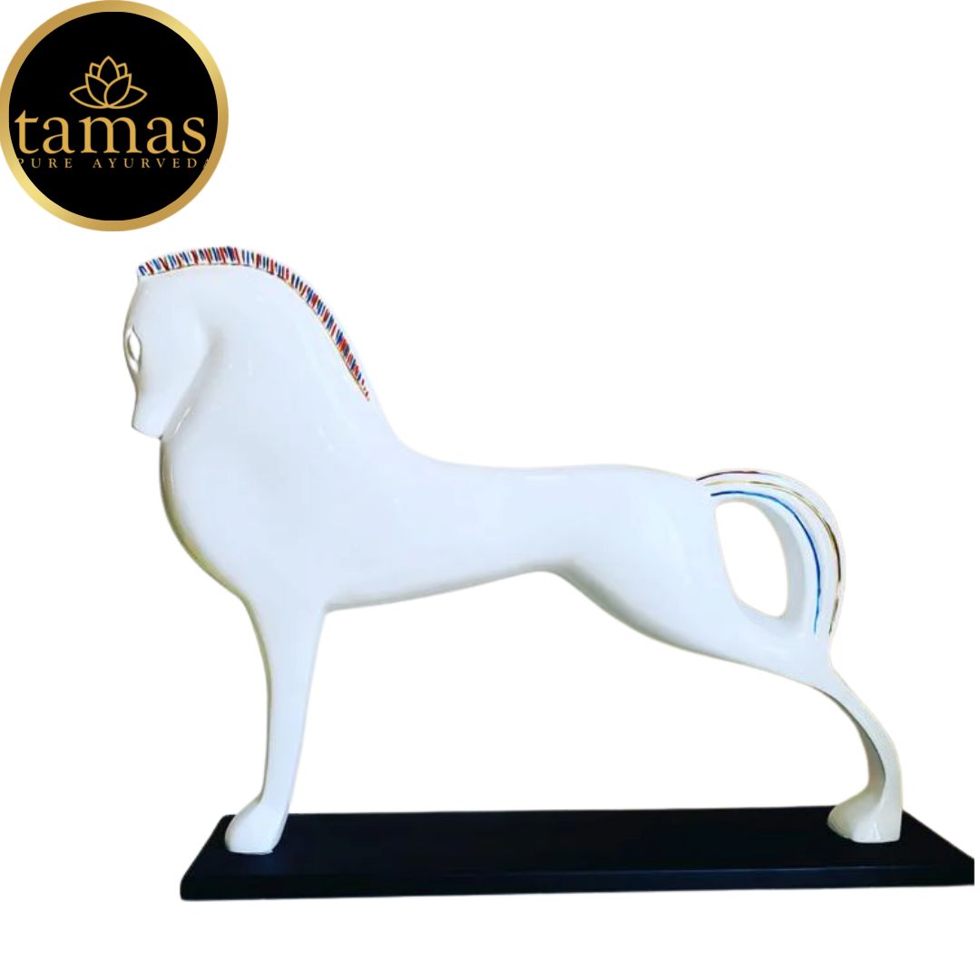 Tamas Poly Resin Pfred Sculpture (L: 18.5 inches, W: 4.5 inches, H: 14 inches)