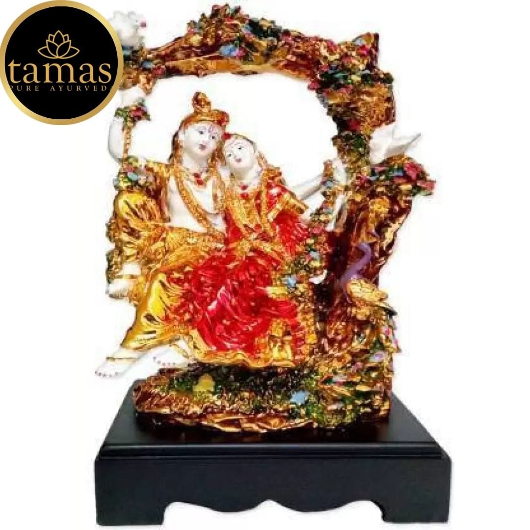 Gold Plated Iskon Radha Krishna Statue