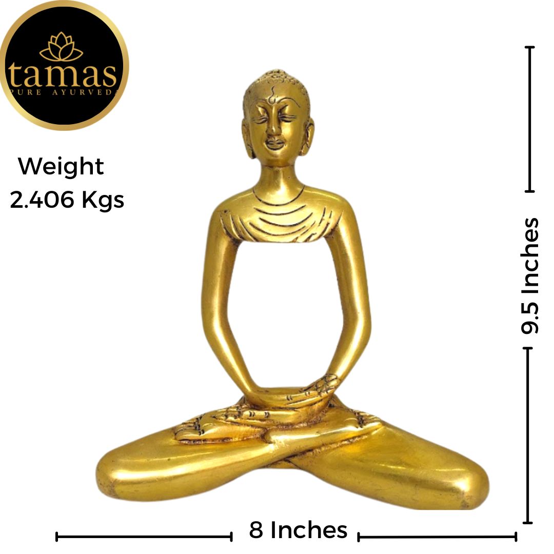 Tamas Brass India Stylized Buddha - Tibetan Buddhist (Golden) Height: 9.5 inches