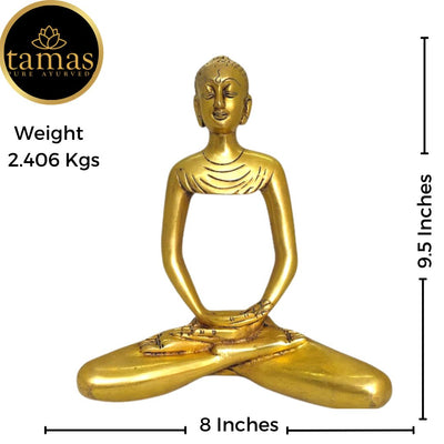 Tamas Brass India Stylized Buddha - Tibetan Buddhist (Golden) Height: 9.5 inches