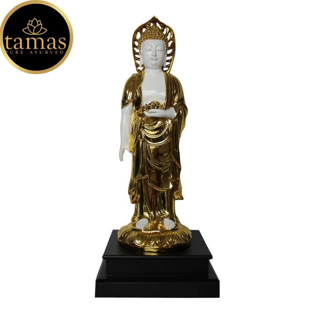 Gold Plated Standing Buddha Statue