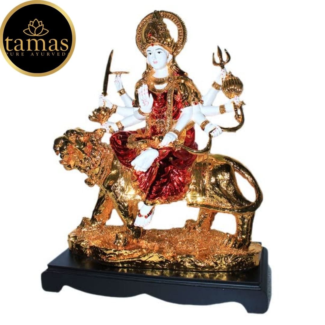 Gold Plated Goddess Maa Durga Devi Statue