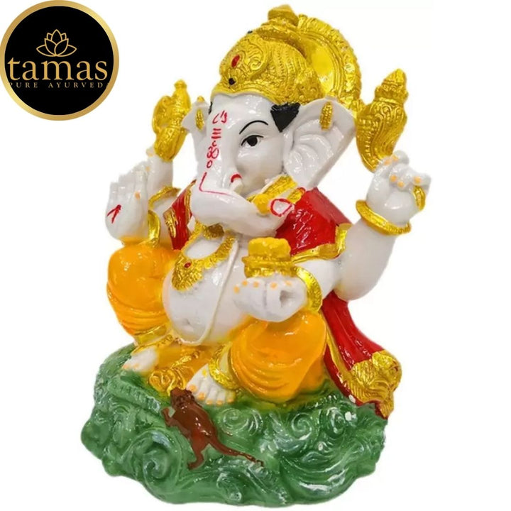 Tamas Poly Resin God Ganesh Statue (6 Inches, Multicolor)
