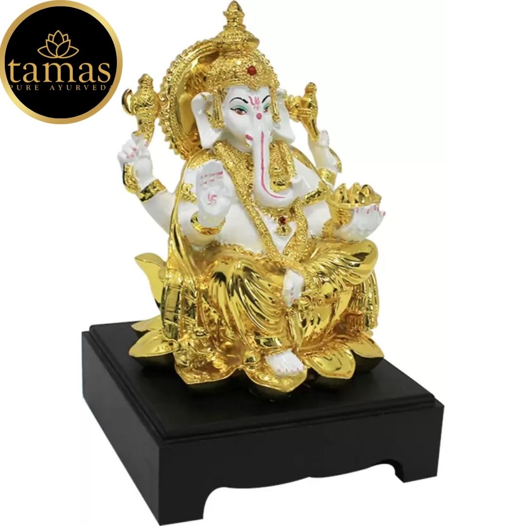Gold Plated Lord Ganesh Ganpati Statue
