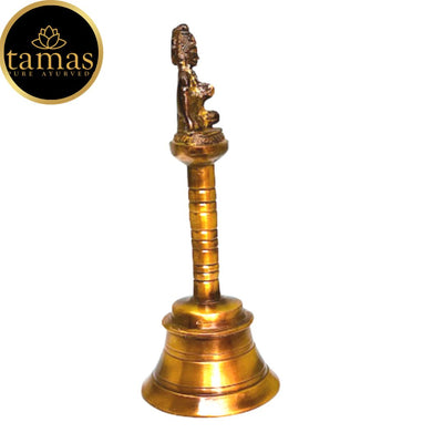 Tamas Brass Puja Bell/Pooja Ghanti (3 x 7.5 Inches, Golden) (Pack of 1)