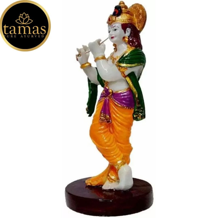 Tamas Poly Resin Lord Krishna Statue (11.5 Inches, Multicolor)