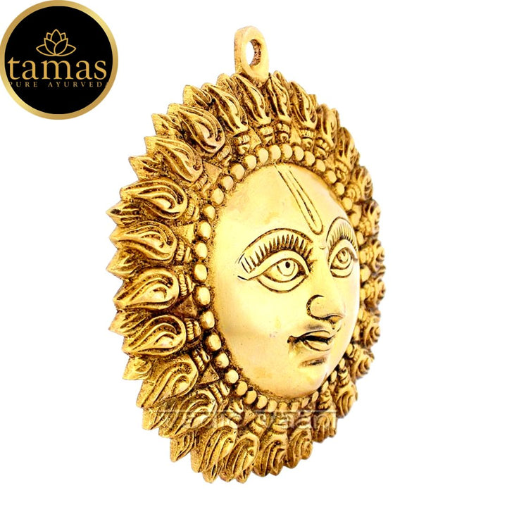 Brass Lord Surya Dev Mukh Wall Hanging