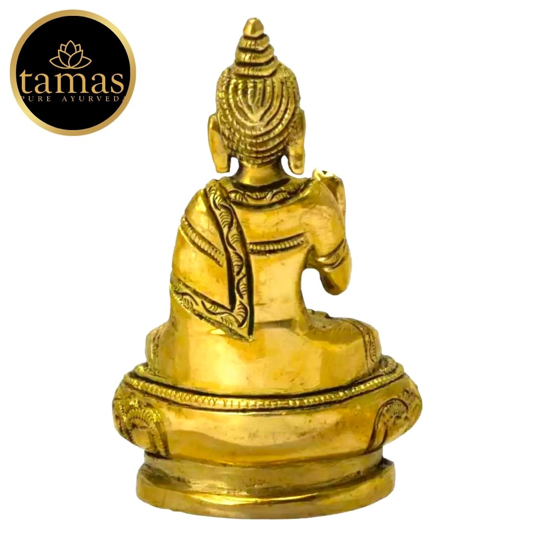 Tamas Brass Buddha Idol Decorative Showpiece(Golden) Height: 3.5 inches